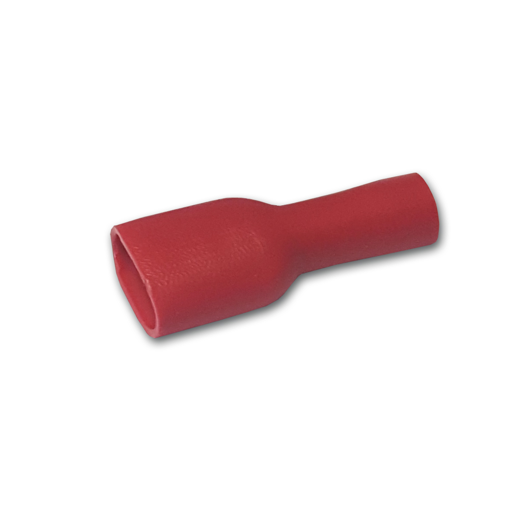 Red 2.8mm Female Push-on Ful/Ins Pk100