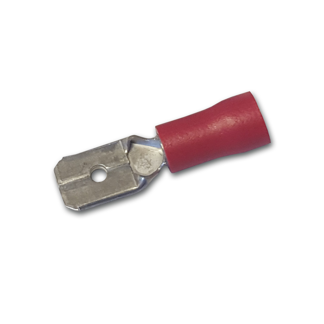 Red 6.3mm Male Push-on Terminals Pk100
