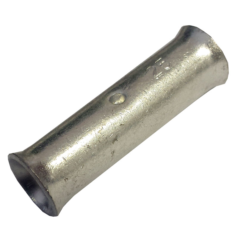 Copper Butt Terminal 6mm2 x 3.8mm Pk25