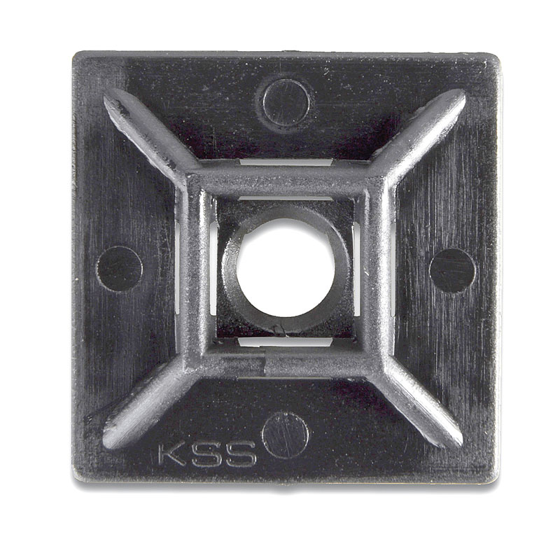 C/Tie Base 19x19mm(3.5mm Ties) Black Pk100Black Pk 100