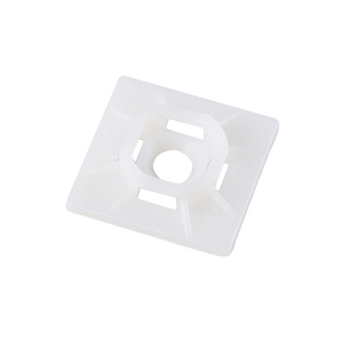White C/Tie Base 40x40mm (7.6mm Ties)Pk100White Pk 100