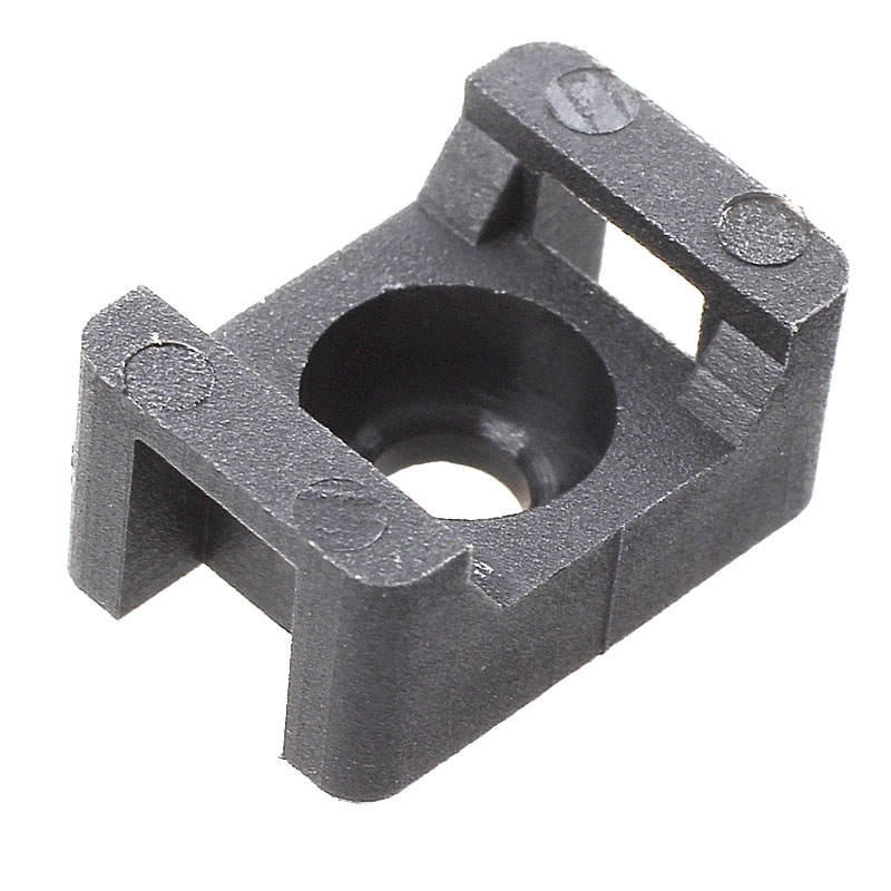 Cable Tie Saddle upto 4.8mm Ties Blk Pk100Black Pk 100