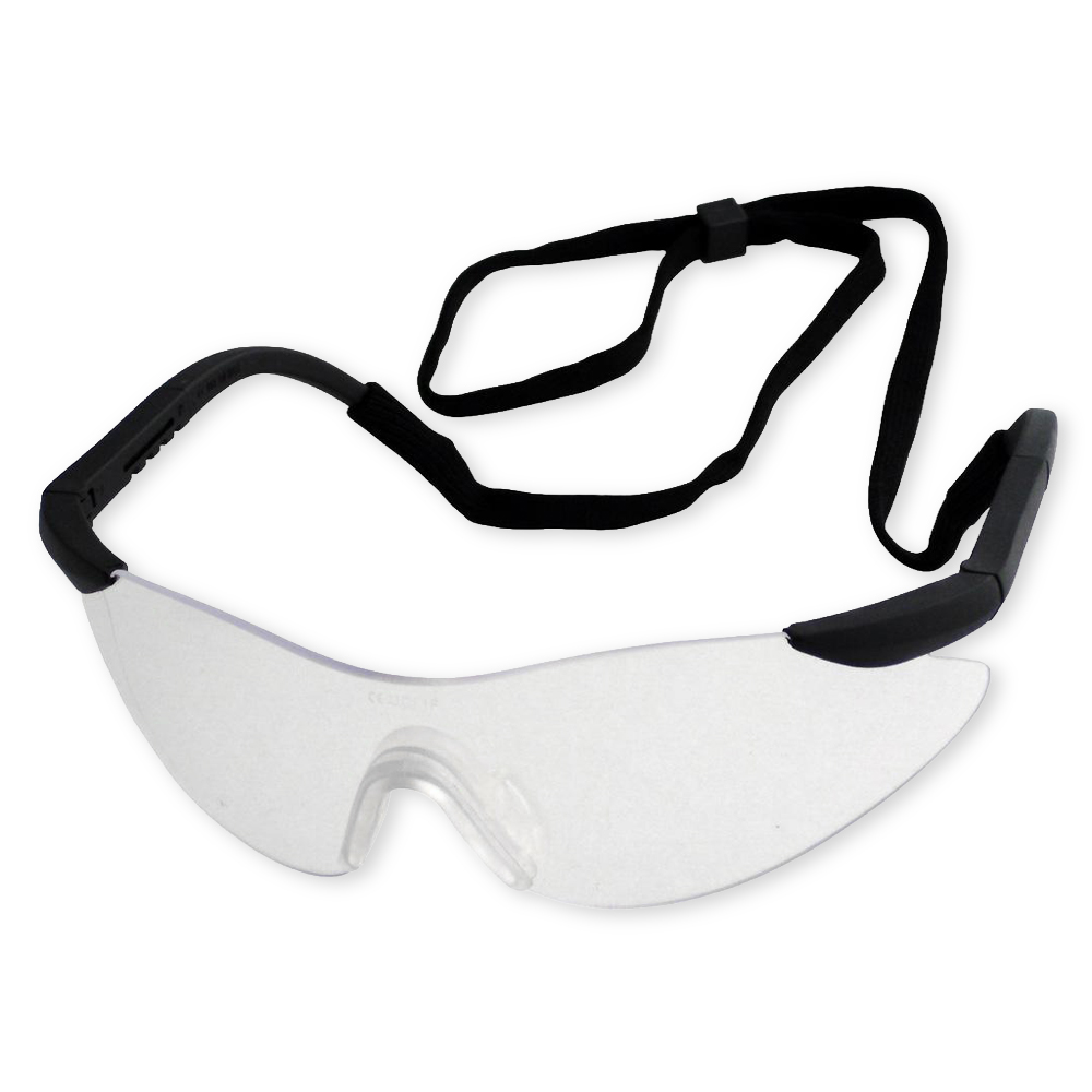 Wrap-Around Safety Spec C/W Cord Clear 1pr EN166:2001  Low Impact / Scratch Resistant