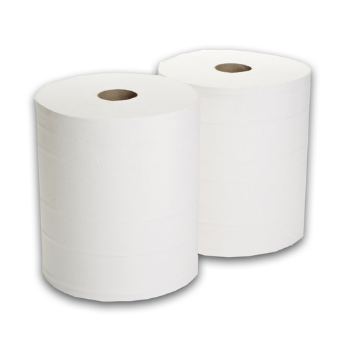 White Paper Rolls 2 Ply  270mm x 300M  Pk2900 sheets / Roll - 1800 sheets / Pack