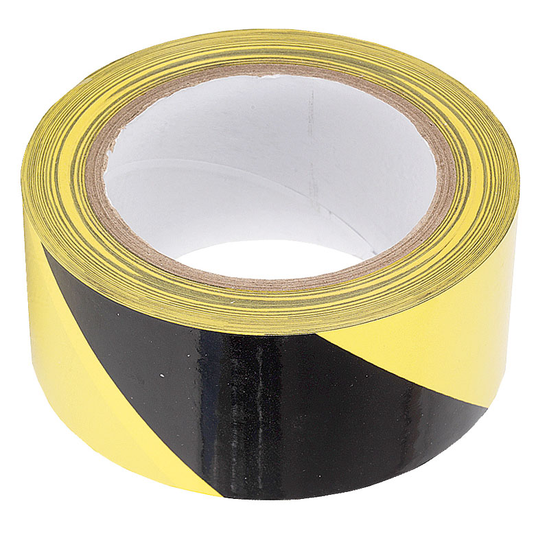 Hazard Warning Tape BLK/YELL 48mmx50M Pk1Self Adhesive
