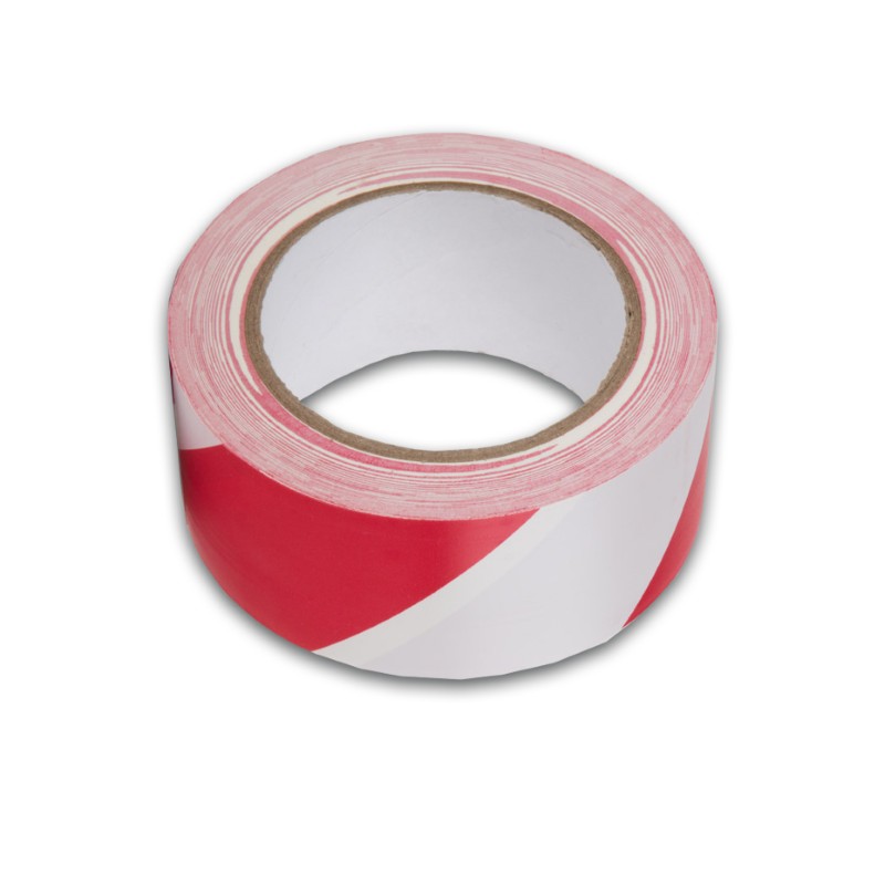 Hazard Warning Tape RED/WHT 48mmx50M Pk1Self Adhesive