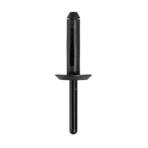 General Purpose Plastic Rivet Black Pk50Flange 17mm x Stem 25mm x 6.5mm Stem Diam.