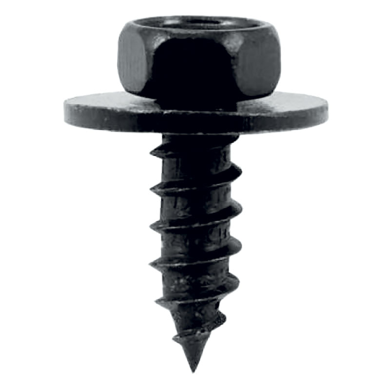 Body Screw c/w Washer Black Finish Pk5019mm Thread Length x 6.3mm Thread
