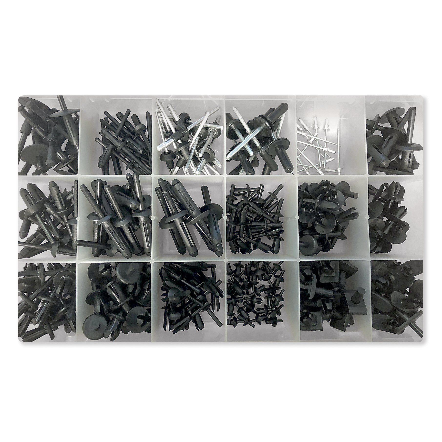 Astd Plastic Drive & Metal Rivets Box323pc