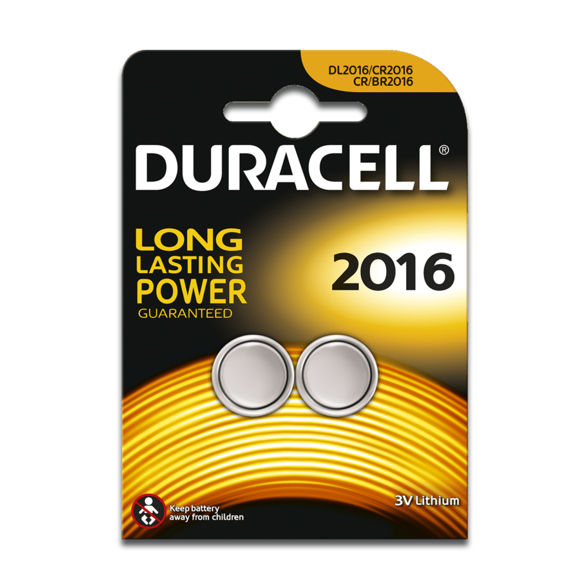 Duracell Lithium Coin Cell CR2016 Pk2