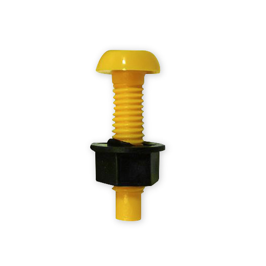 Yellow Nylon No Plate Fixings Pk100Includes Nuts