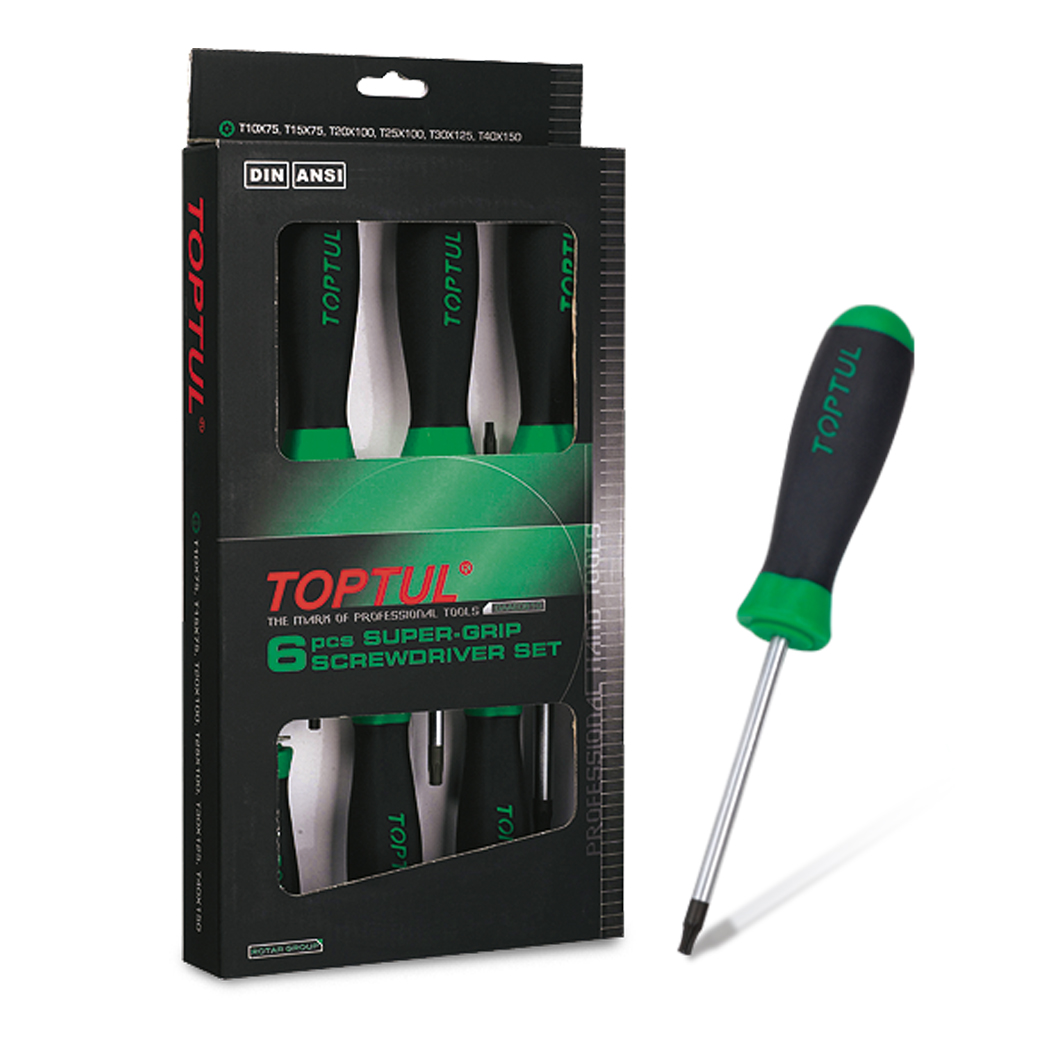 6 Pce Super-Grip Star Tamperproof Screwdriver Set