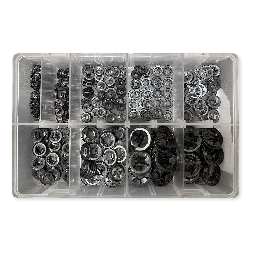 Assorted Imp. Push-On Fixes Box600pc 3/32in. to 5/8in. Sizes