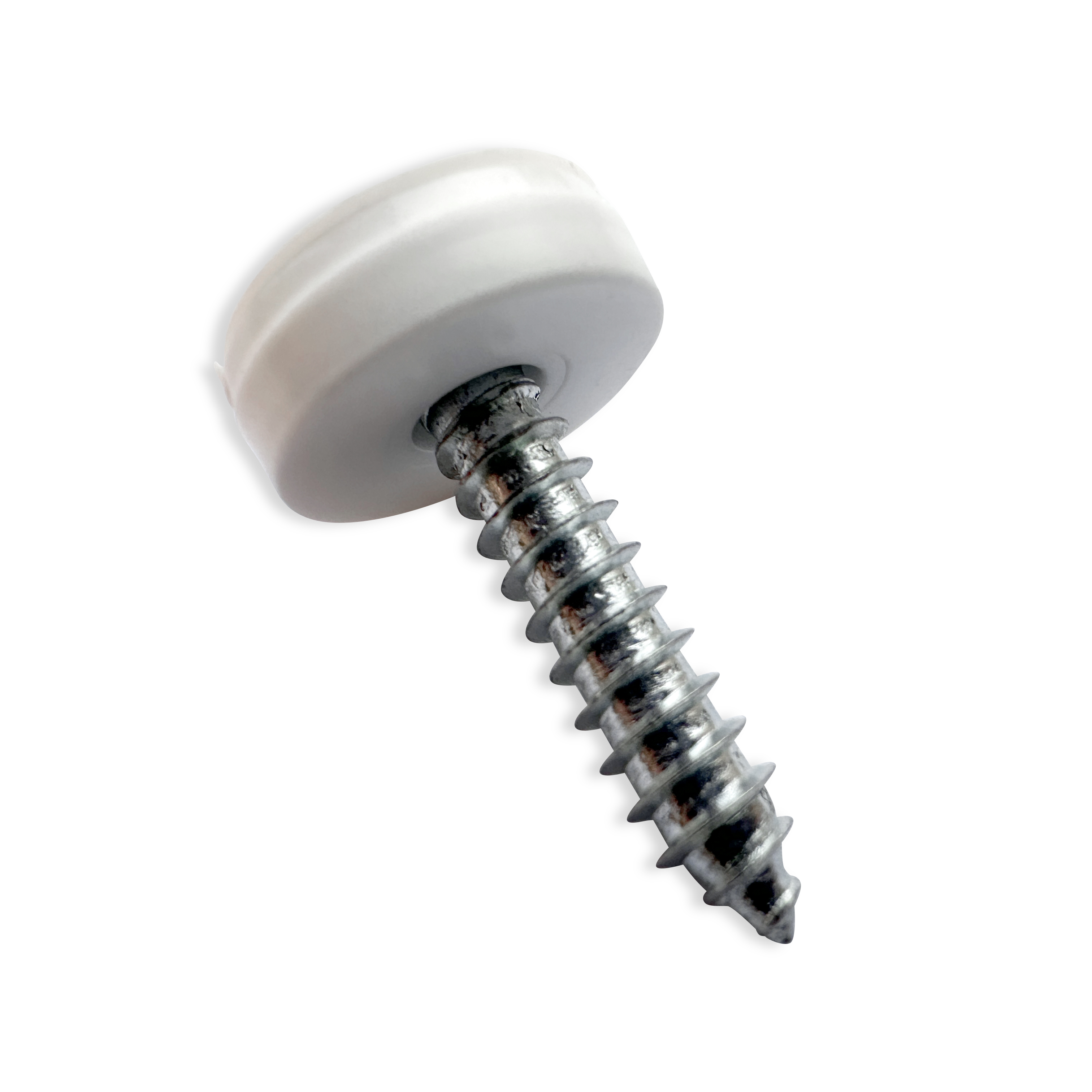 White Flip Top Number Plate Fixings Pk100Includes Self Tappers