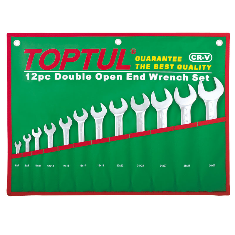 12 Pce Double Open Ended Wrench Set6x78x910x1112x1314x1516x1718x19