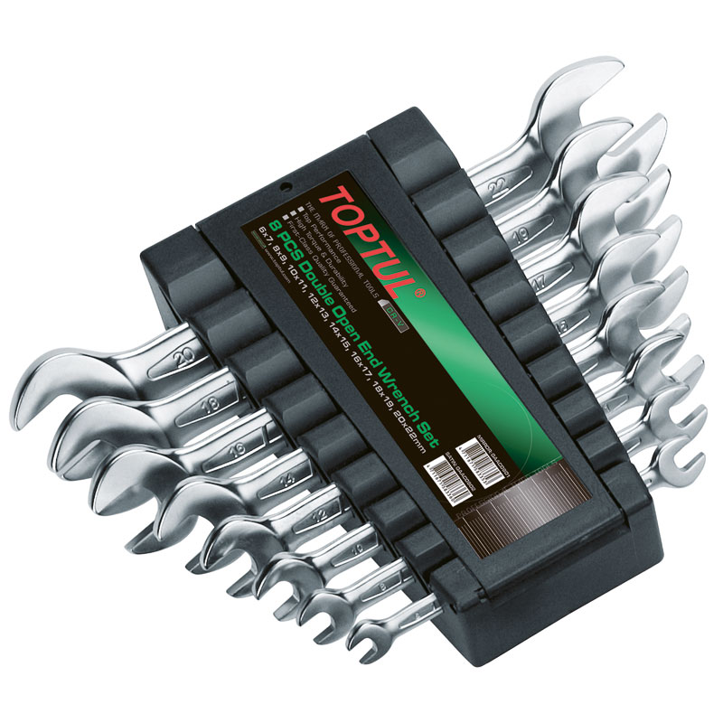 8pc Double Open Ended Metric Wrench Set6x78x910x1112x1314x1516x1718x19