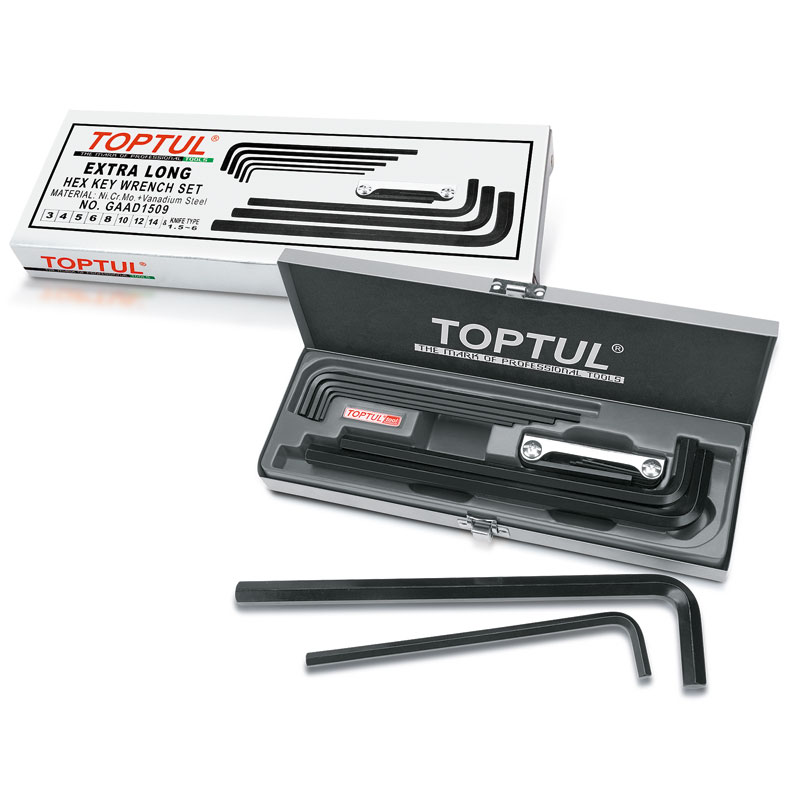 9 Piece Extra Long Hex Key Set34568101214 & Folding Set