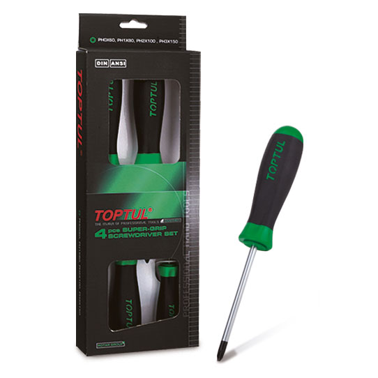 4 Pce Phillips Super-Grip Screwdriver Set