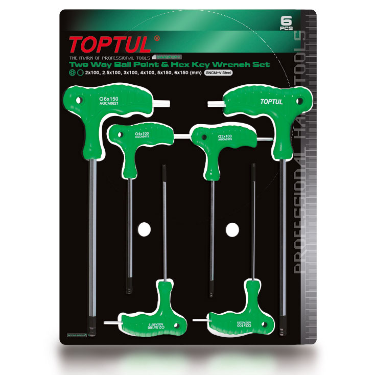 6pc Two Way Ball & Hex Key Wrench Set22.53456mm