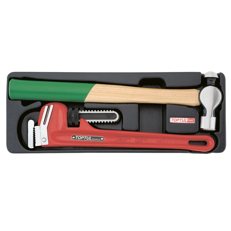 2Pce Pipe Wrench & Ball Peen Hammer SetModular Tray Type A
