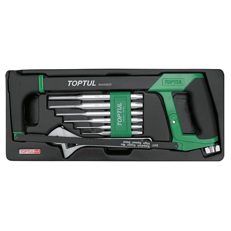 Hack Saw Adjustable Wrench & Pin Punch SetModular Tray Type B