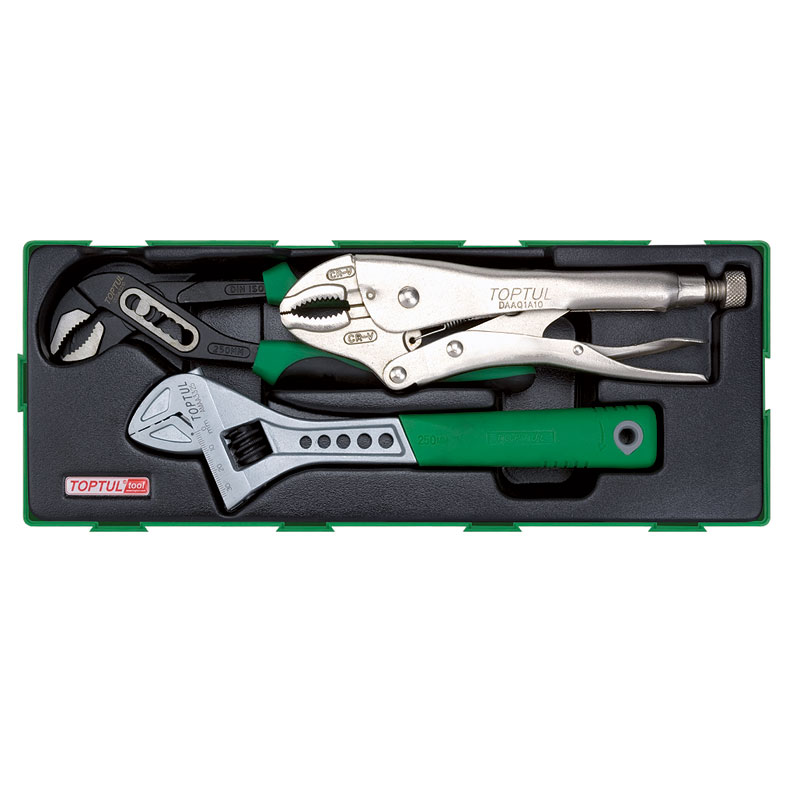 3 Pce Adjustable Wrench & Pliers Set