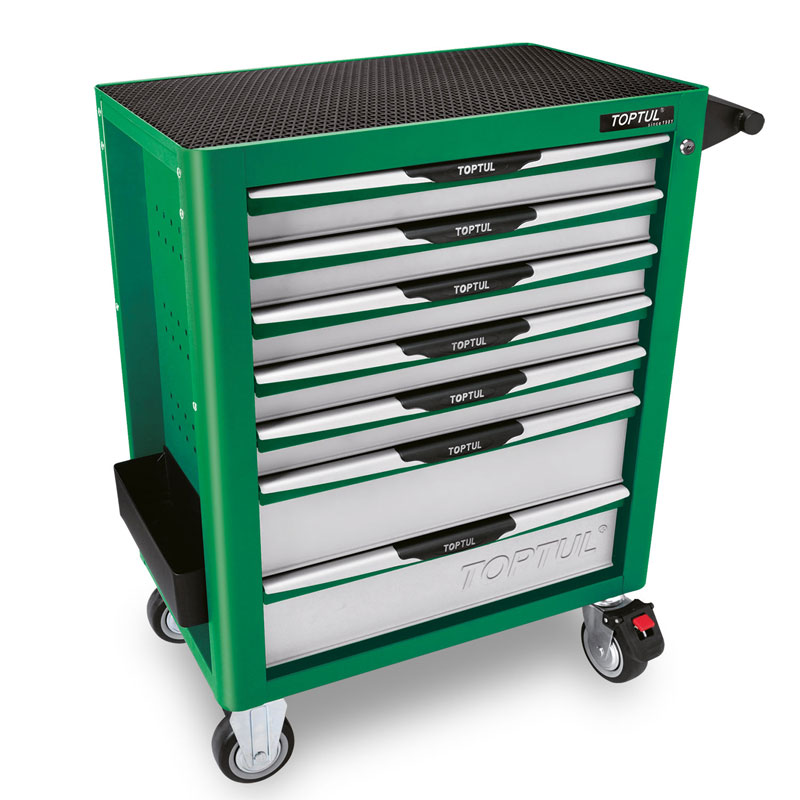 Green 7 Drw Pro-Plus Roll CabLocking Drawers