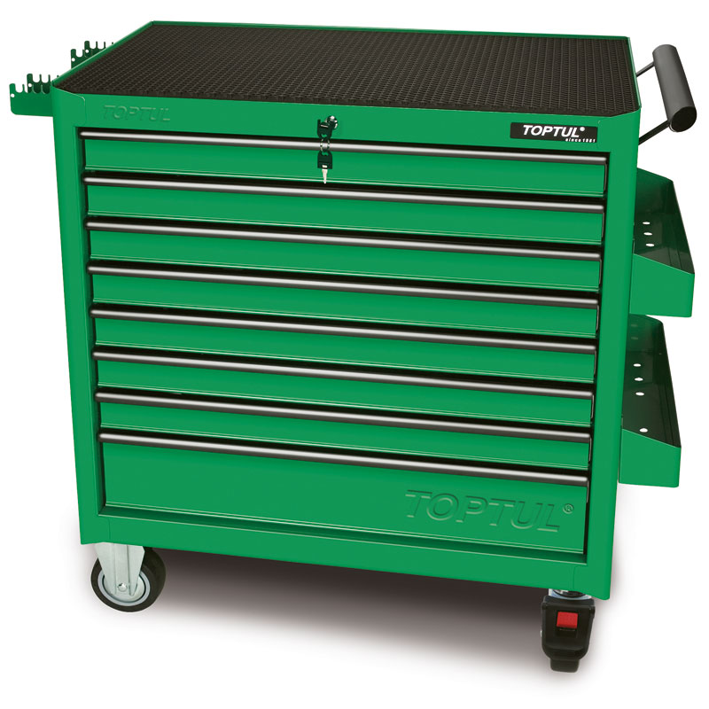 Green 8 Drawer Jumbo Roller Cabinet
